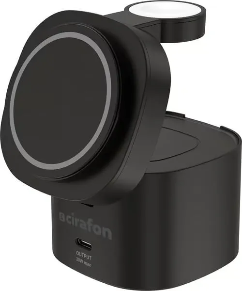 Cirafon 4-in-1 Qi2-laddstation med Apple Watch-platta