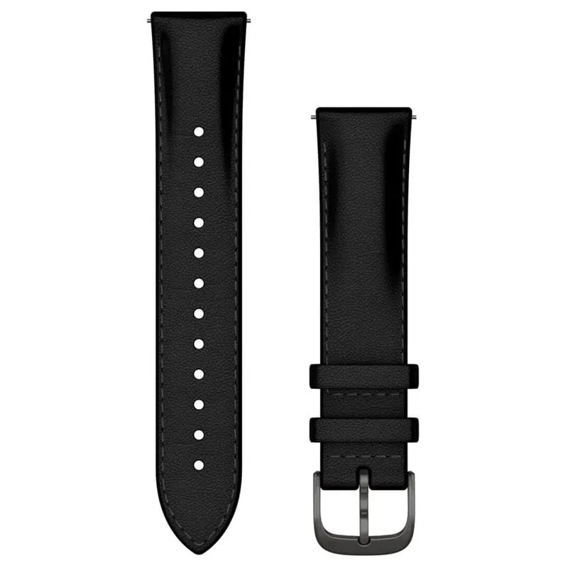 Garmin quick release-armband 20 mm, svart läder